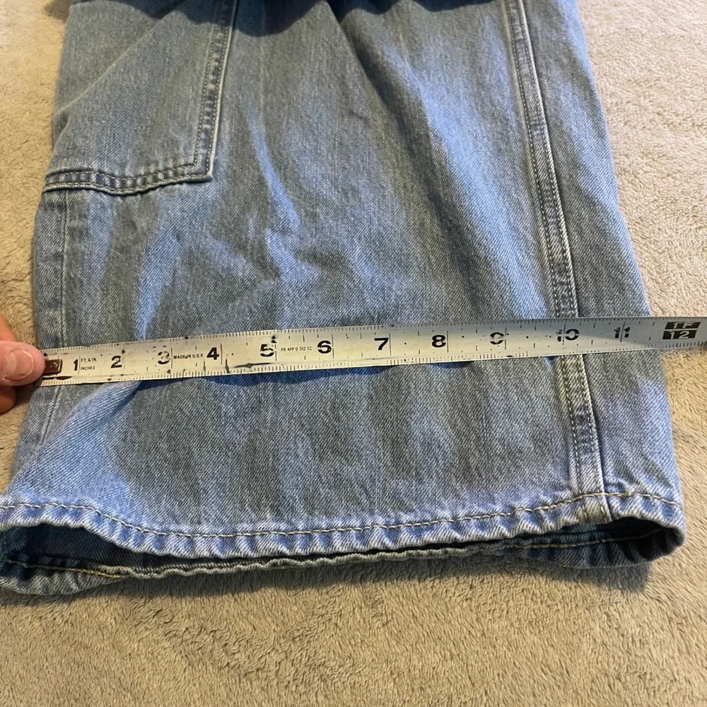 Old Navy Jeans Womens 10 Blue Baggy Wide Leg Cargo Drapey Denim High Rise 33x29